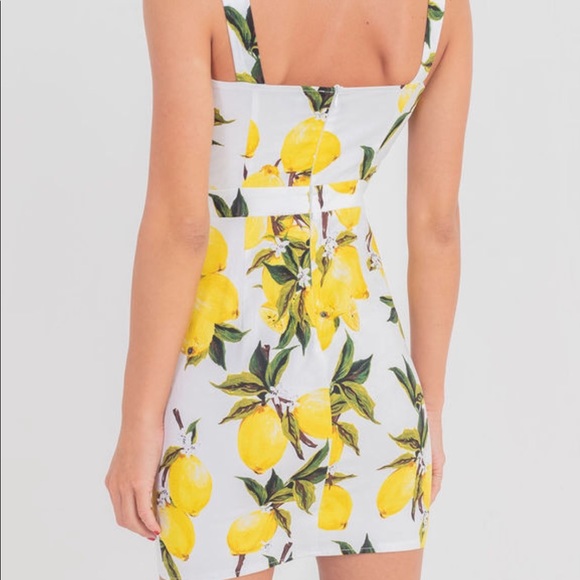 Saint Genies Lemon Print Fitted Dress - Picture 2 of 4